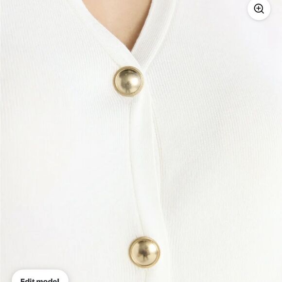 Free Assembly White Sleeveless Button-Up Vest Top sz L - Picture 3 of 6